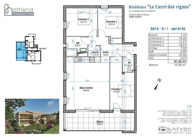 Appartement F4 à vendre - 4 pièces - 81.32 m2 - ROBION - 84 - PROVENCE-ALPES-COTE-D-AZUR - Century 21 Coeur De Provence