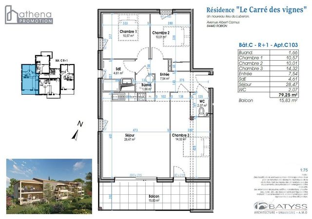 Appartement F4 à vendre - 4 pièces - 79.25 m2 - ROBION - 84 - PROVENCE-ALPES-COTE-D-AZUR - Century 21 Coeur De Provence